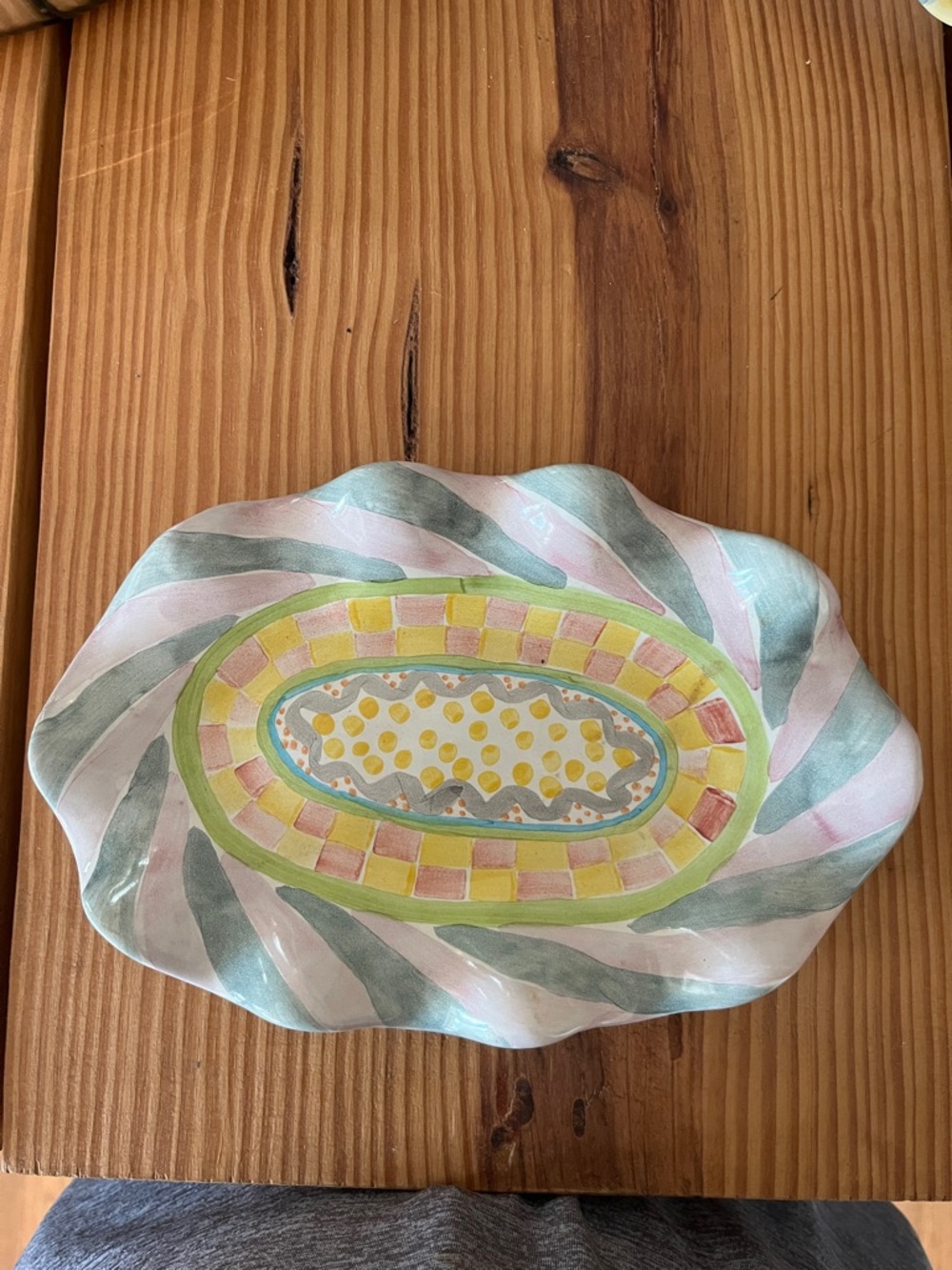 Mackenzie Childs Cayuga pattern small platter.  9.5” x 6”.  Perfect condition